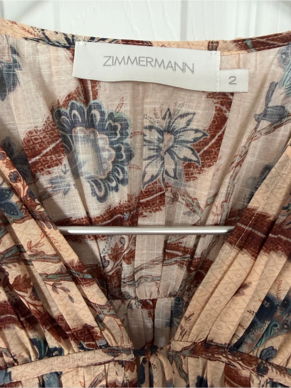Zimmermann Ascension Tie Billow Long Sleeve Tiered Maxi Dress - size 2 - Picture 7 of 15